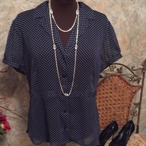 Sag harbor button up shirt top blouse tunic.